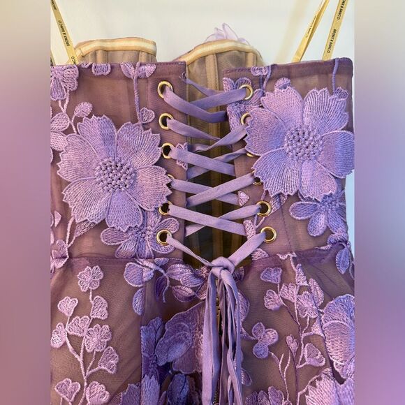 NWOT Bronx and Banco MINI DRESS JASMINE LILAC MARAYA lavender Floral - Picture 10 of 16